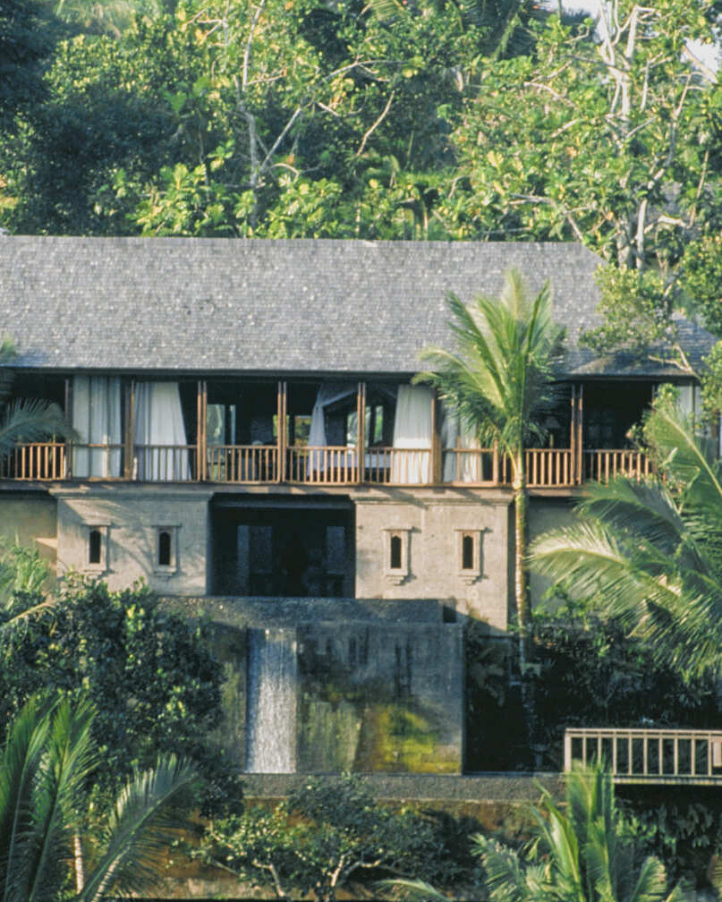 A view of Umabona, a residence at Begawan Giri Estate, inspired by Indonesia's Majapahit dynasty.